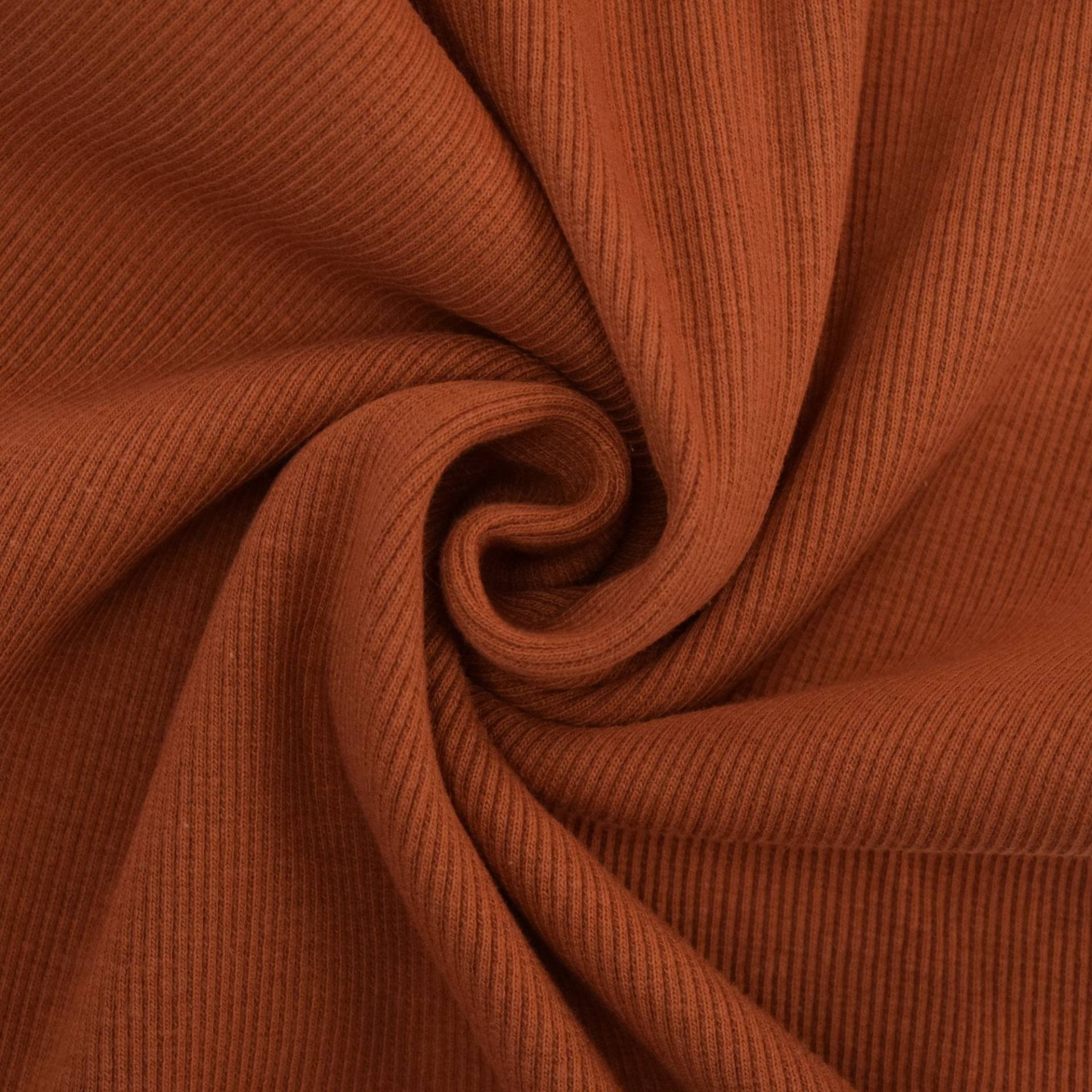 Bündchenstoff gerippt terracotta Bündchenstoff gerippt terracotta von Stoffe Hemmers