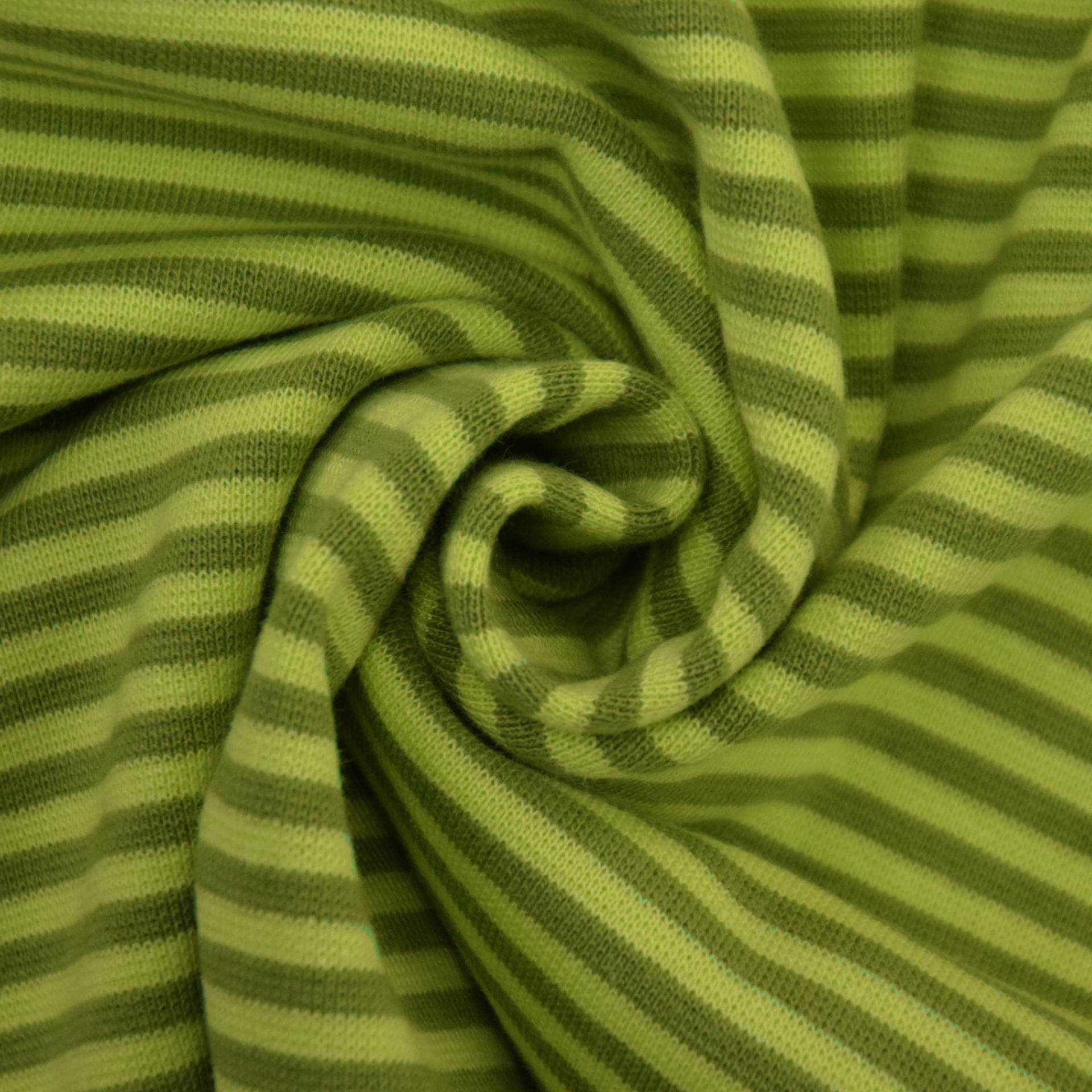 Bündchenstoff glatt, Stripes, grün von Stoffe Hemmers