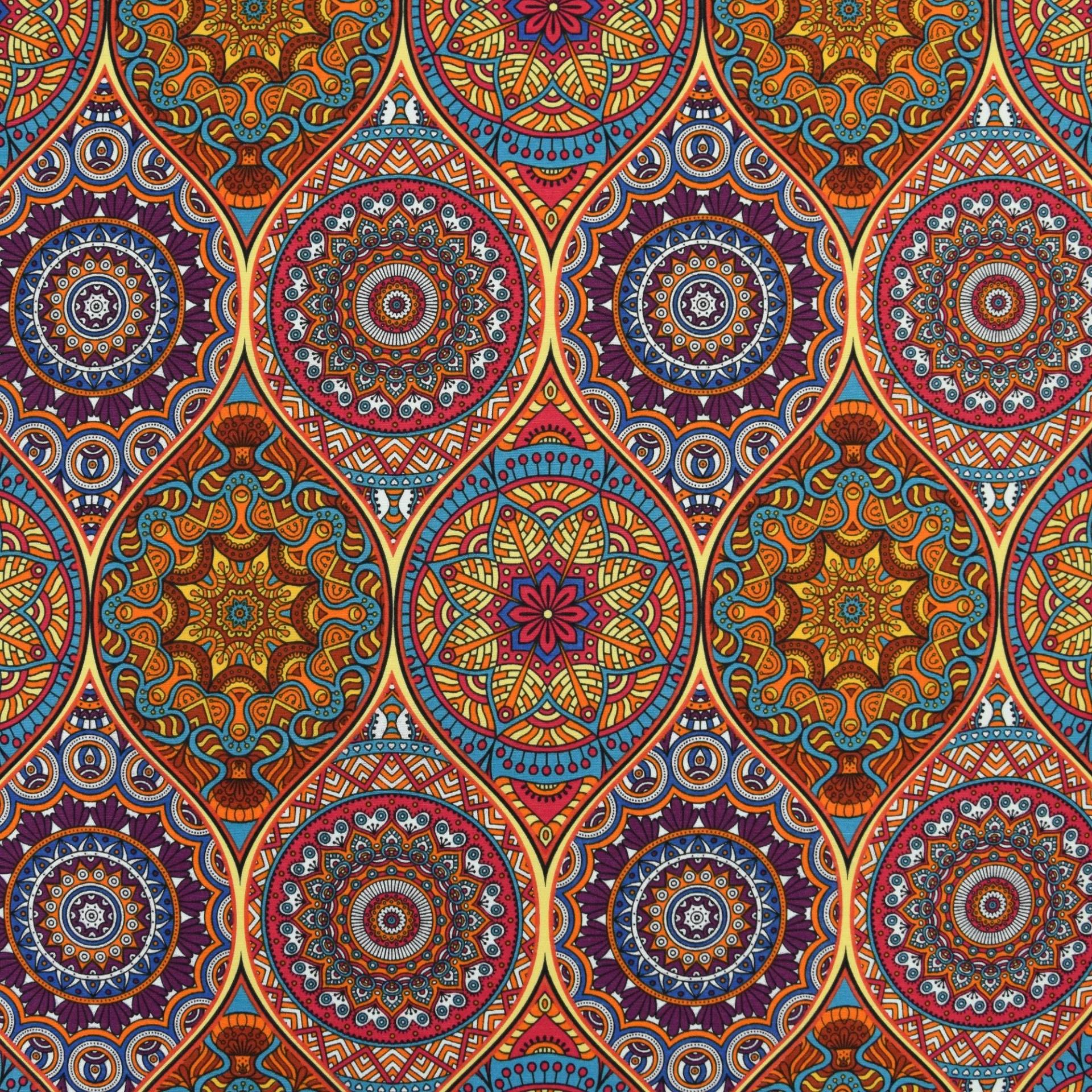 Dekostoff Canvas Orient Mandala, gelb multicolor von Stoffe Hemmers