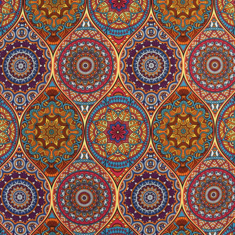 Dekostoff Canvas Orient Mandala, gelb multicolor von Stoffe Hemmers
