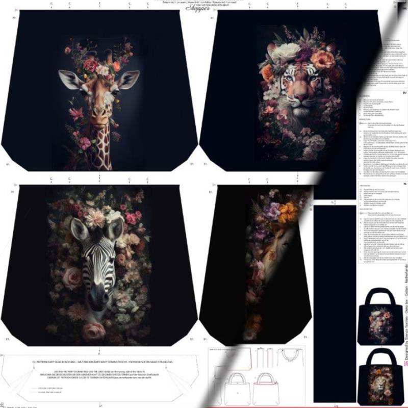 Canvas Taschenpanel Gorgeous Wildlife 125 x 150 cm von Stoffe Hemmers