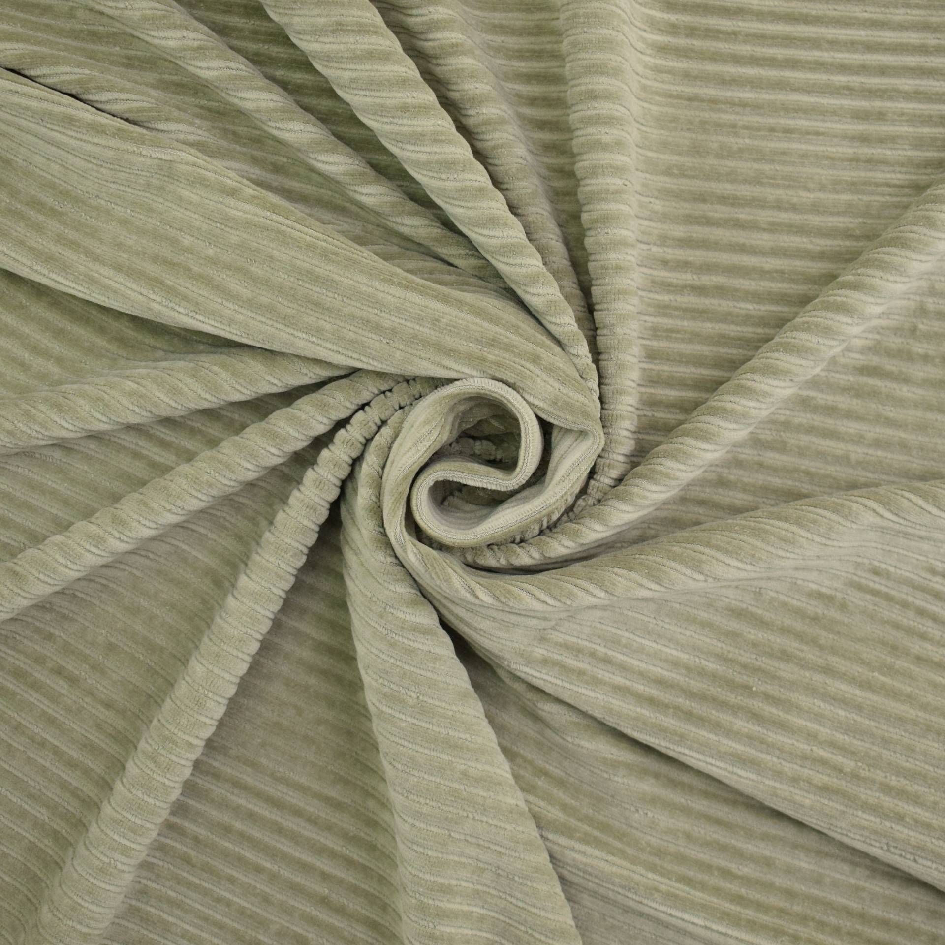Cordjersey breit, altgrün von Stoffe Hemmers