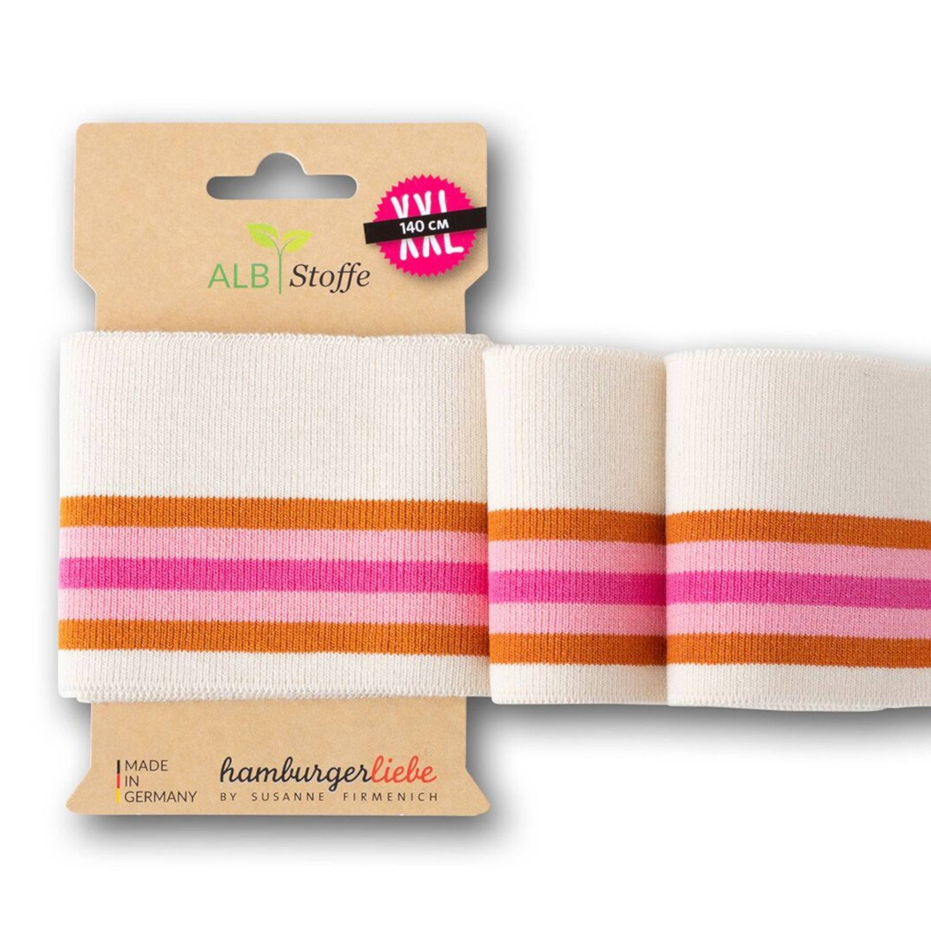 Cuff me College Albstoffe Hamburger Liebe Life Loves You Bio Bündchen XXL, wollweiss Cuff me College Albstoffe Hamburger Liebe Life Loves You Bio Bündchen XXL, wollweiss von Stoffe Hemmers