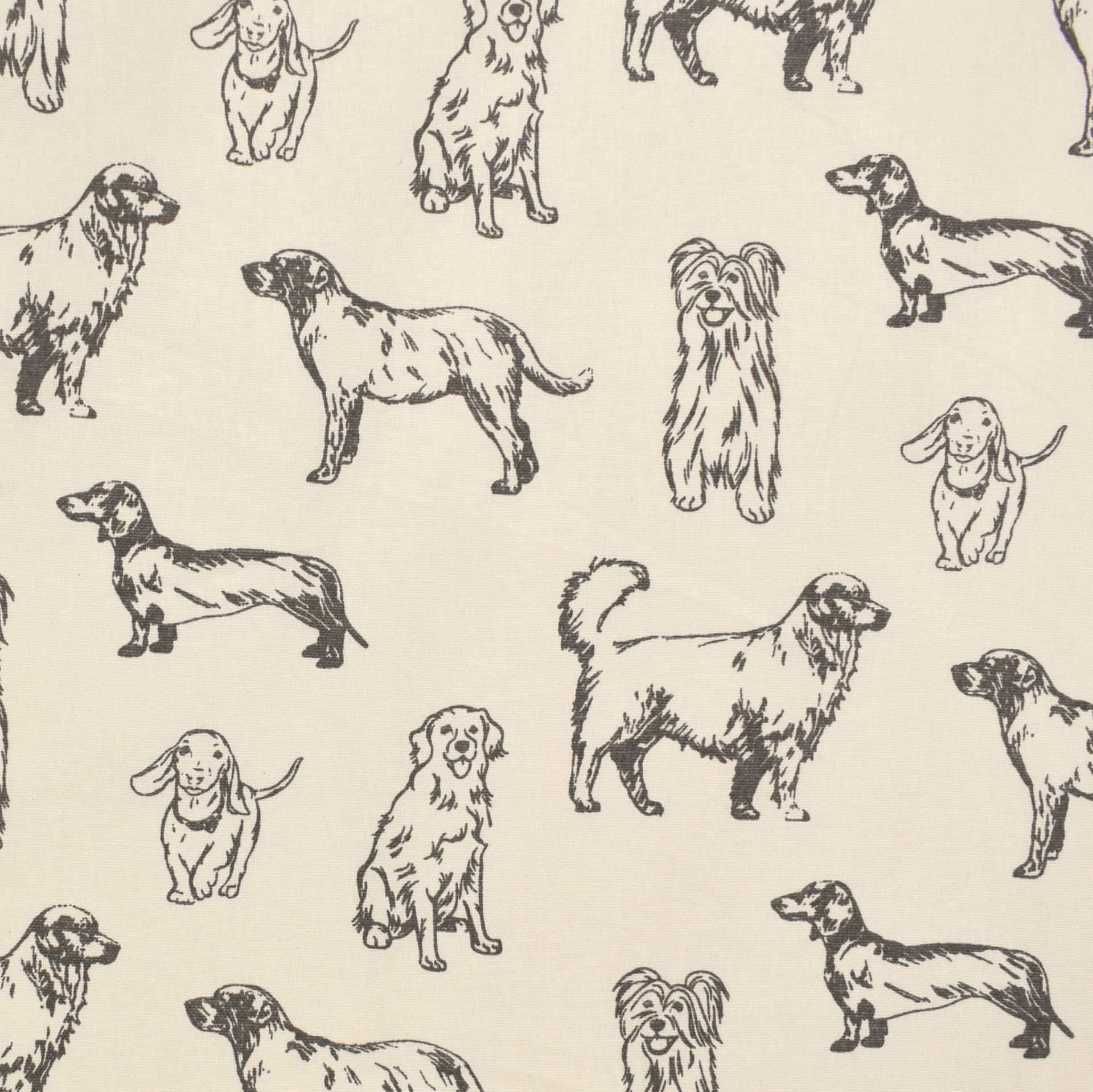 Dekostoff Canvas Dogs, wollweiß von Stoffe Hemmers