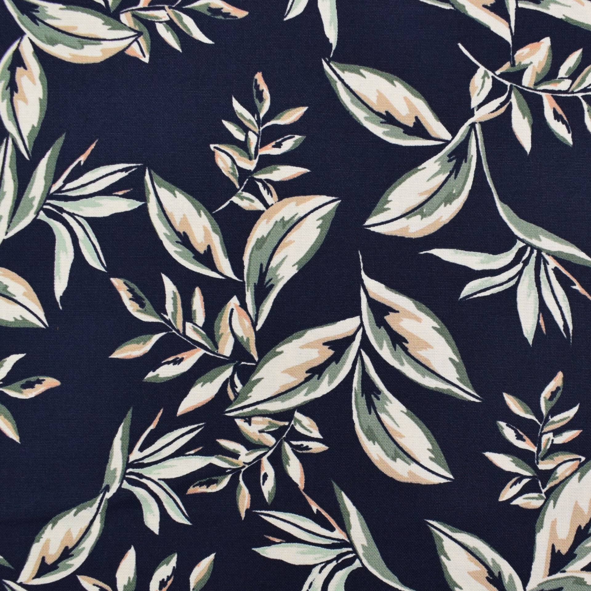 Dekostoff Canvas Leaves, marine Dekostoff Canvas Leaves, marine von Stoffe Hemmers