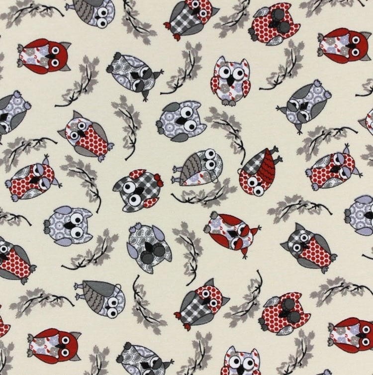 Dekostoff Ottoman mit lustigen Eulen Dekostoff Ottoman mit lustigen Eulen von Stoffe Hemmers