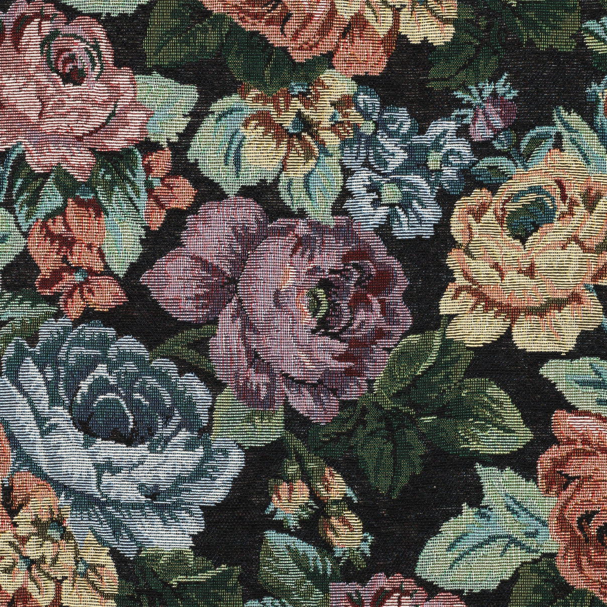 Dekostoff Gobelin Big Flowers, schwarz Dekostoff Gobelin Big Flowers, schwarz von Stoffe Hemmers