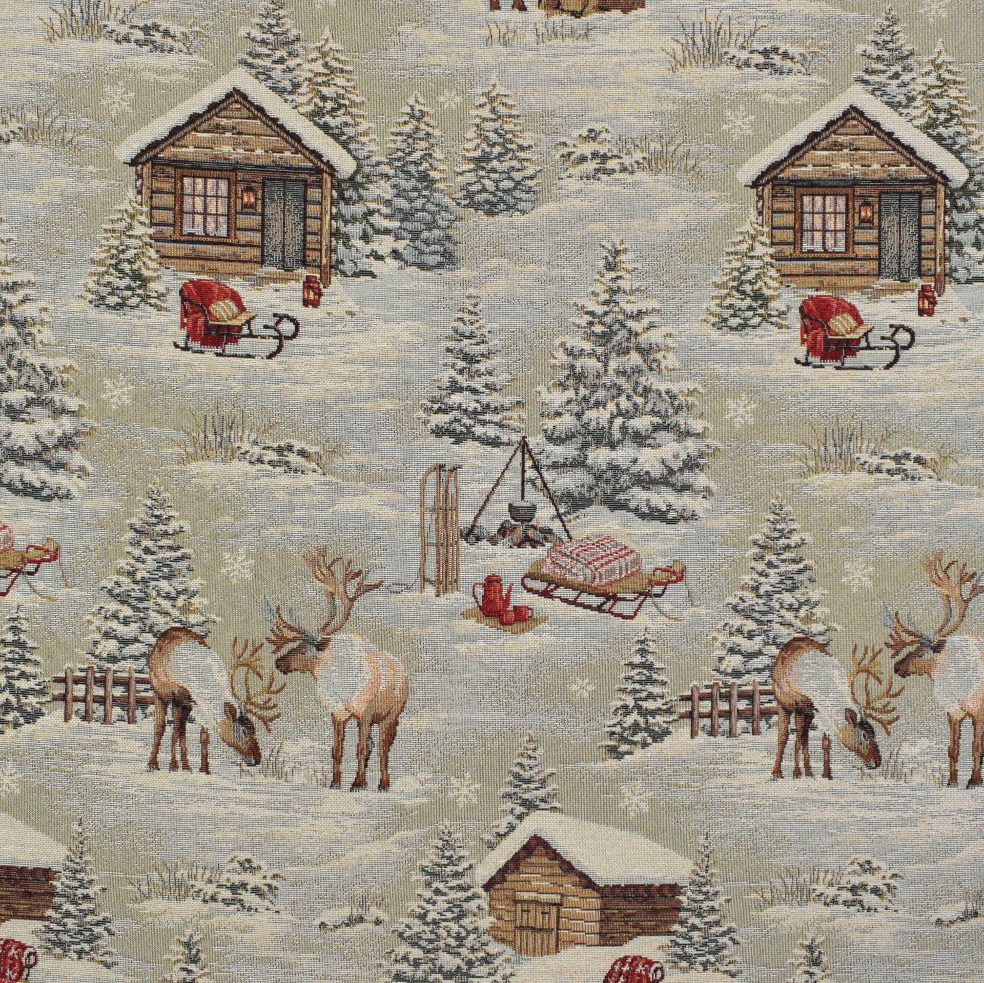 Dekostoff Gobelin Winterwelt von Stoffe Hemmers