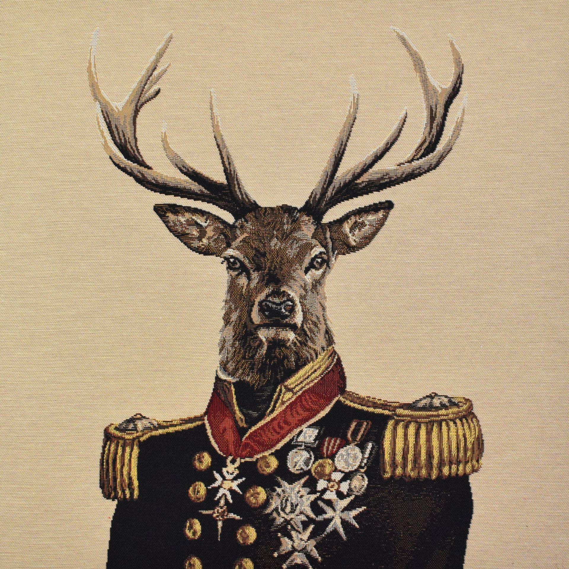 Dekostoff Gobelinstoff Admiral Deer Panel, 46 x 46 cm von Stoffe Hemmers