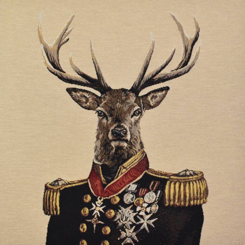 Dekostoff Gobelinstoff Admiral Deer Panel, 46 x 46 cm von Stoffe Hemmers