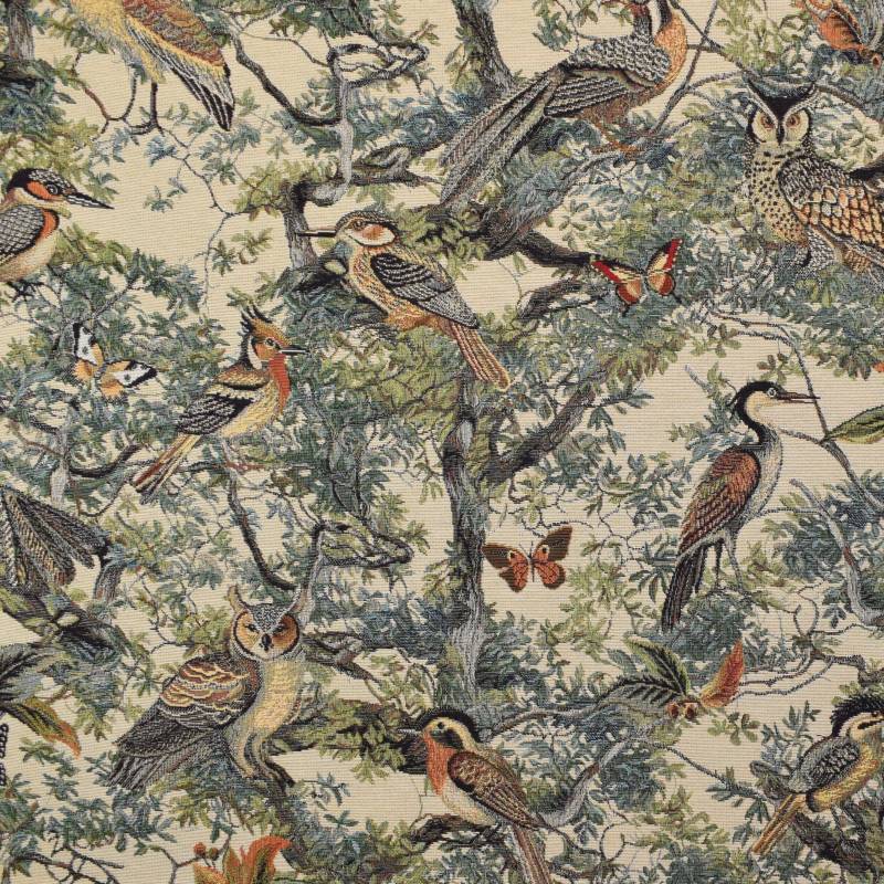 Dekostoff Gobelinstoff Bird Forest, creme Dekostoff Gobelinstoff Bird Forest, creme von Stoffe Hemmers