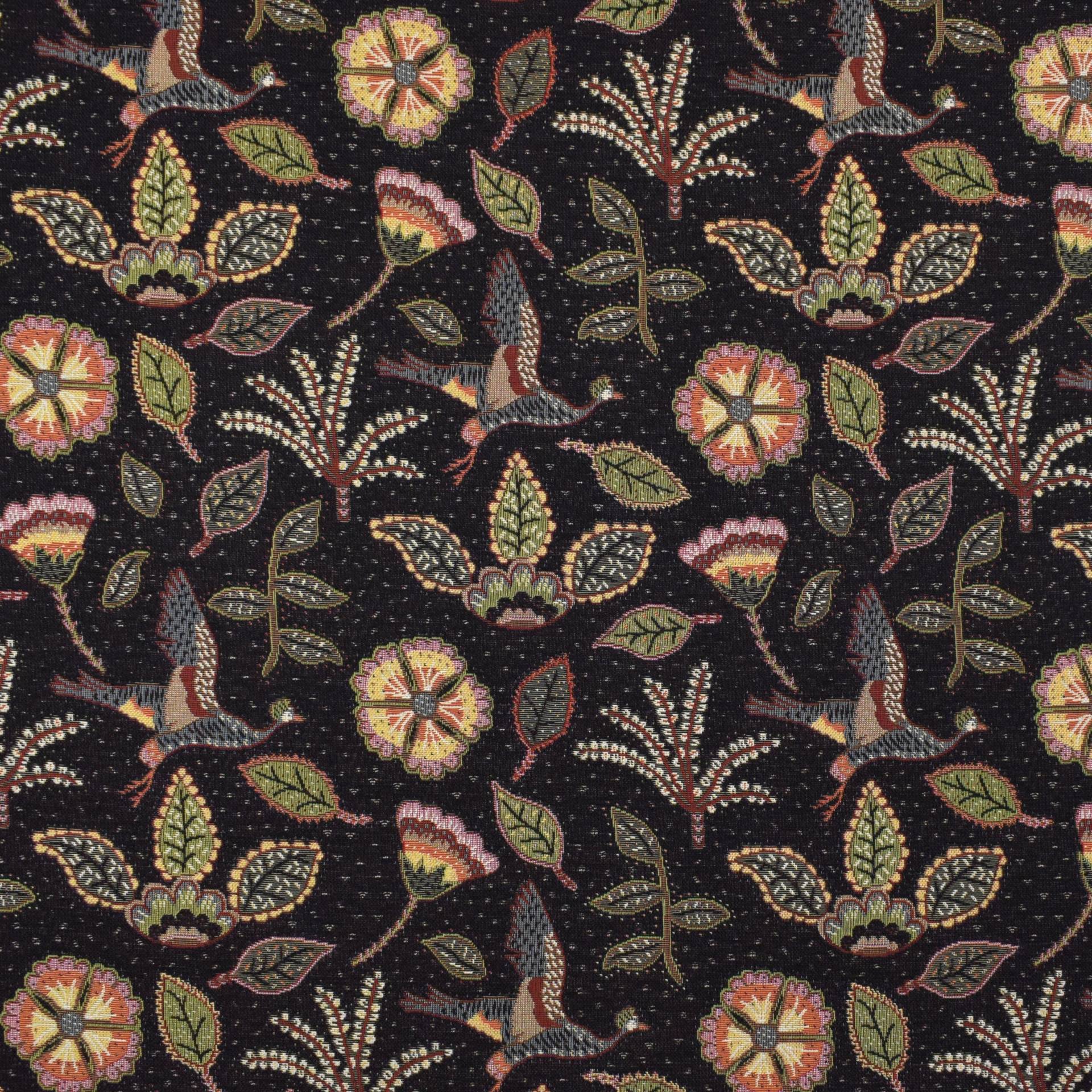 Dekostoff Gobelinstoff Birdscape Art, schwarz Dekostoff Gobelinstoff Birdscape Art, schwarz von Stoffe Hemmers