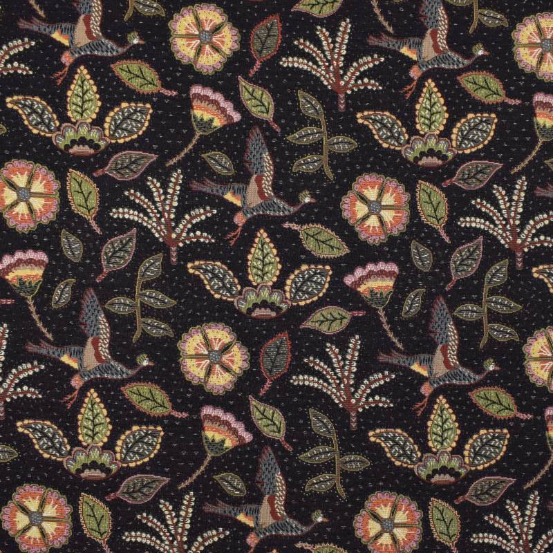 Dekostoff Gobelinstoff Birdscape Art, schwarz Dekostoff Gobelinstoff Birdscape Art, schwarz von Stoffe Hemmers