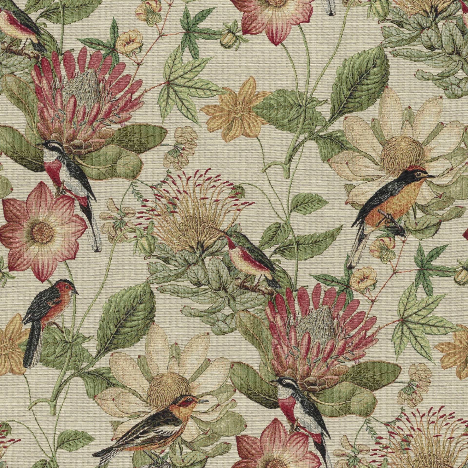 Dekostoff Gobelinstoff Exotischer Blumengarten, hellbeige Dekostoff Gobelinstoff Exotischer Blumengarten, hellbeige von Stoffe Hemmers