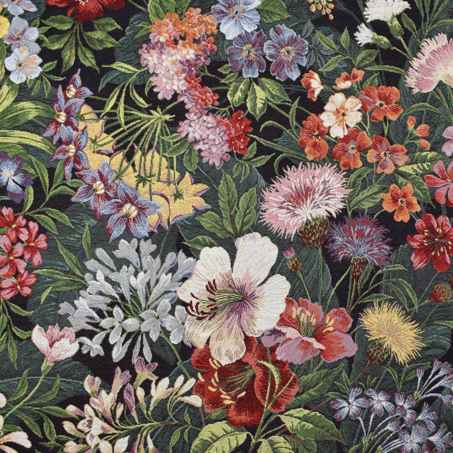 Dekostoff Gobelinstoff Floral Bouquet, schwarz Dekostoff Gobelinstoff Floral Bouquet, schwarz von Stoffe Hemmers