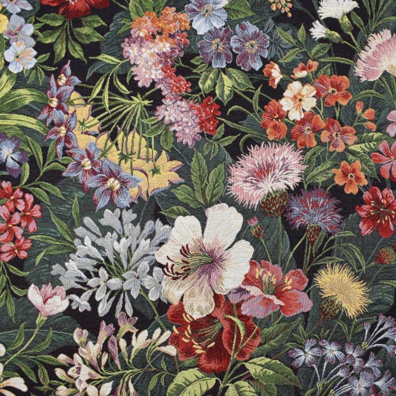 Dekostoff Gobelinstoff Floral Bouquet, schwarz Dekostoff Gobelinstoff Floral Bouquet, schwarz von Stoffe Hemmers