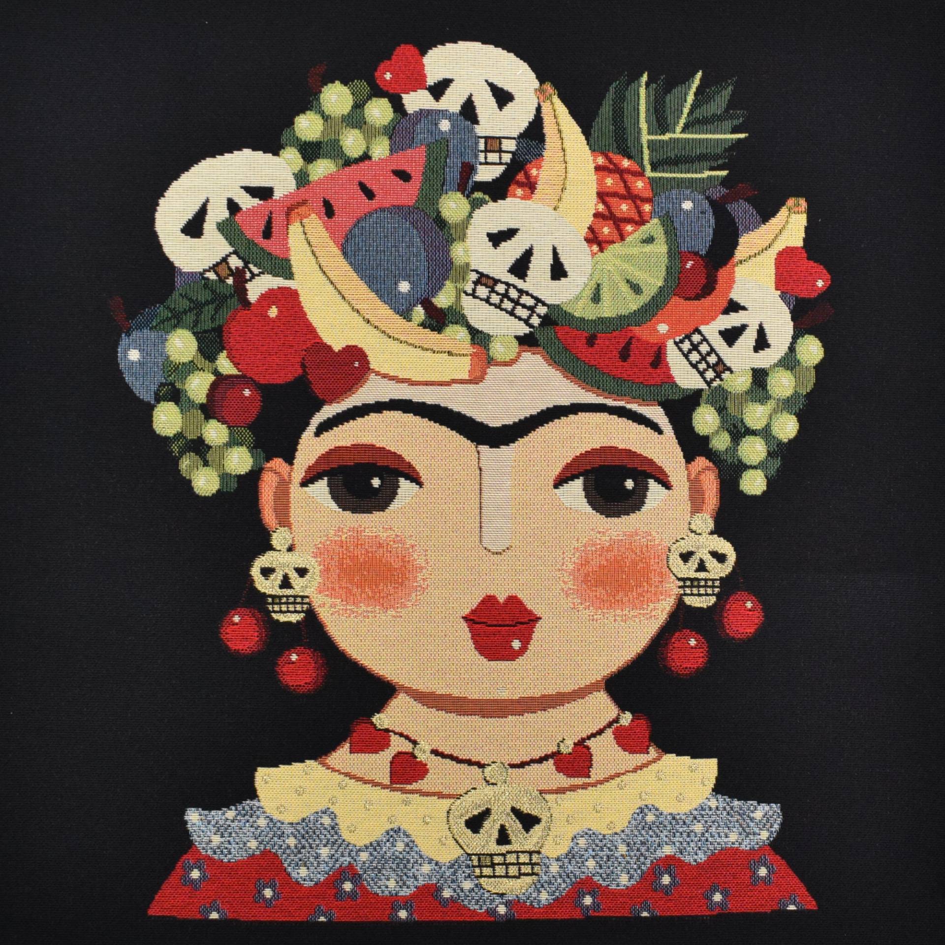 Dekostoff Gobelinstoff Fruity Girl Panel, 46 x 46 cm von Stoffe Hemmers