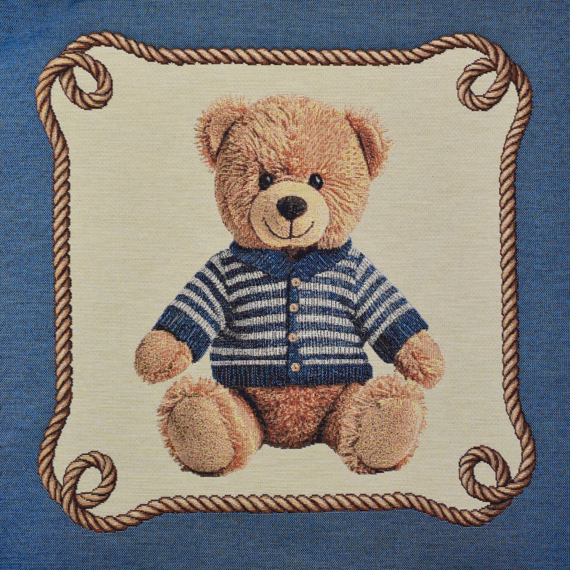 Dekostoff Gobelinstoff Nautic Teddy Bear Panel, 46 x 46 cm von Stoffe Hemmers