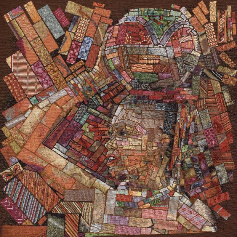 Dekostoff Gobelinstoff Panel African Woman, 46 x 46 cm von Stoffe Hemmers