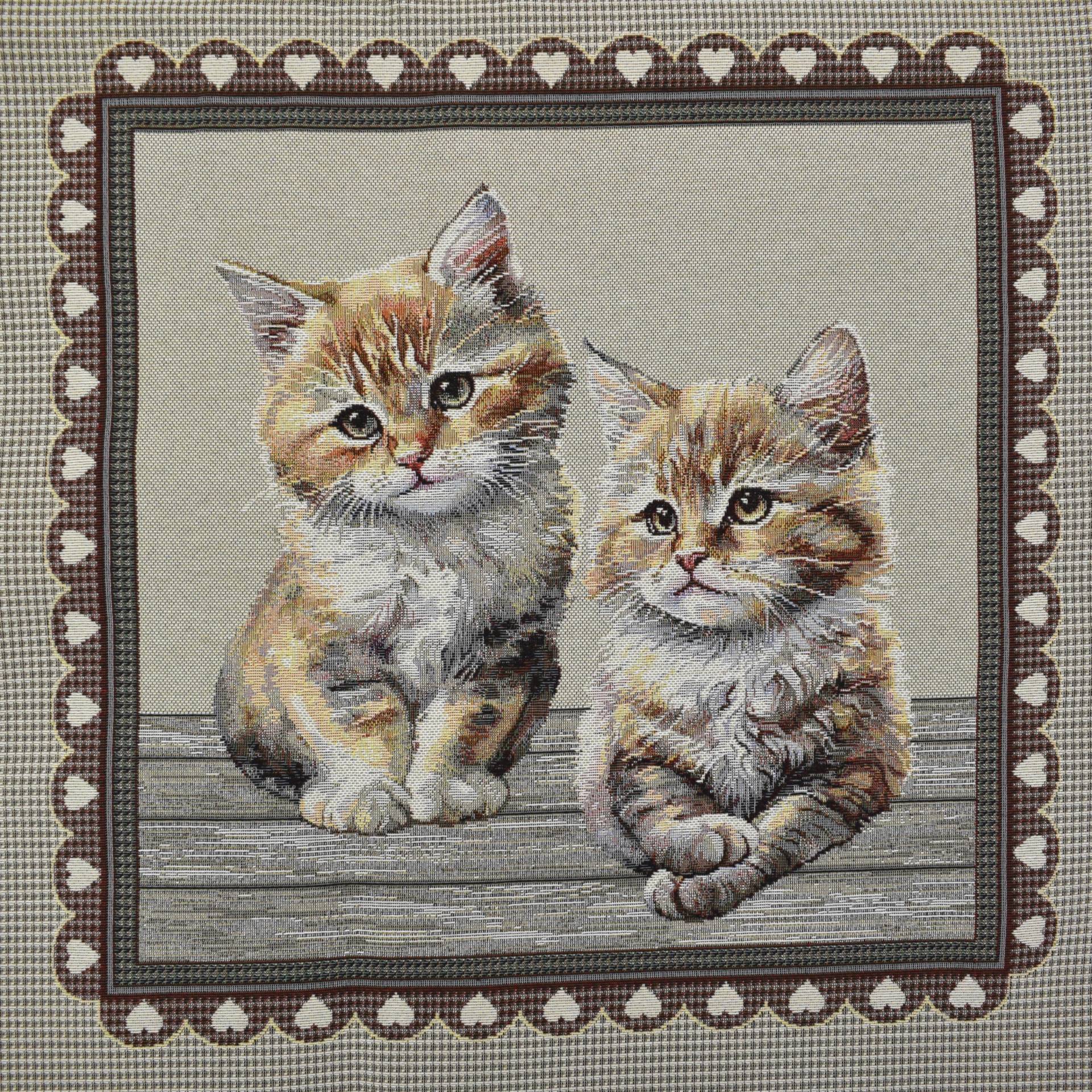 Dekostoff Gobelinstoff Panel Baby Cats, 46 x 46 cm von Stoffe Hemmers