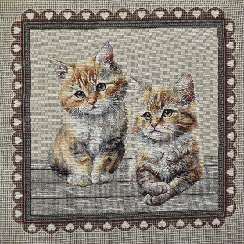 Dekostoff Gobelinstoff Panel Baby Cats, 46 x 46 cm von Stoffe Hemmers