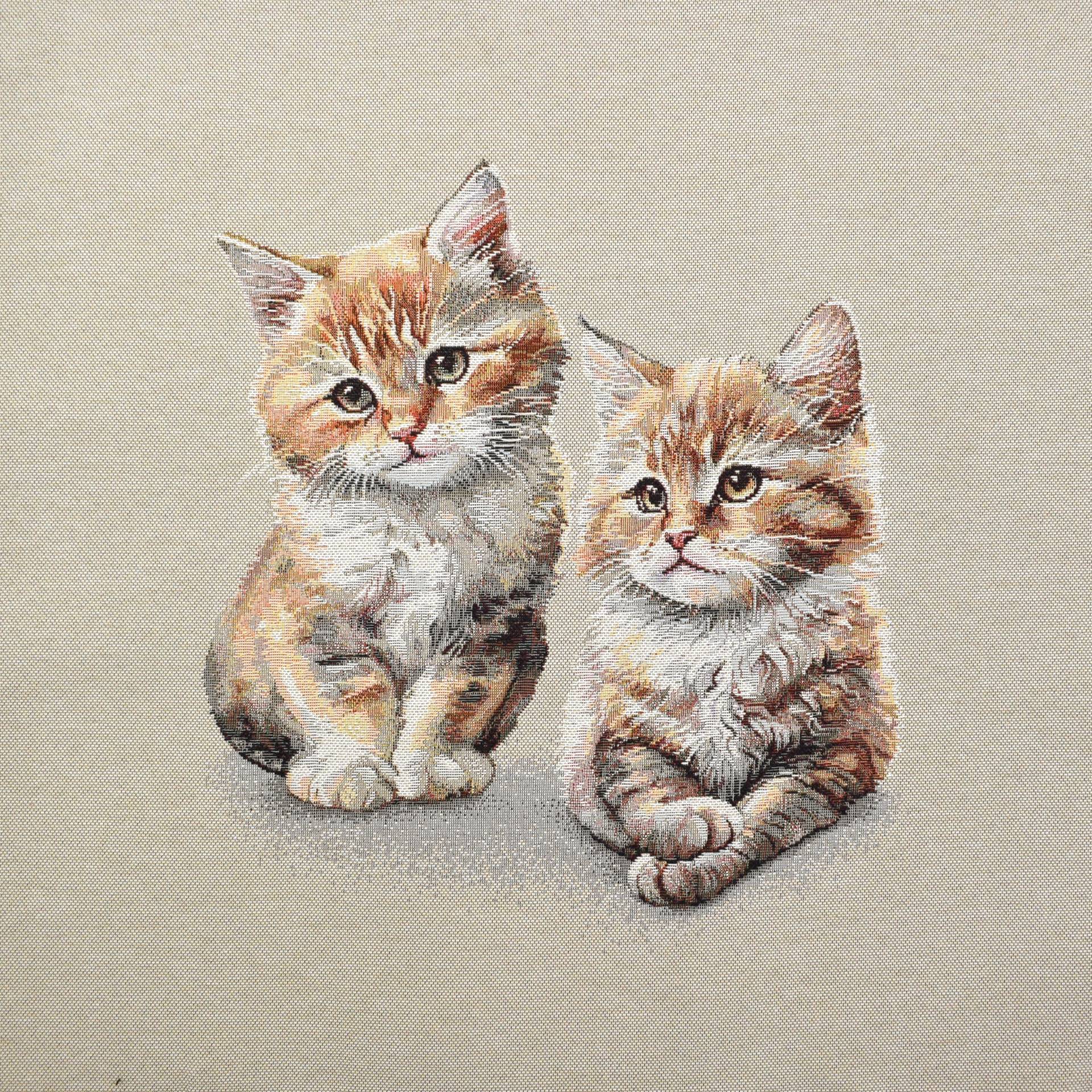 Dekostoff Gobelinstoff Panel Cute Kittens, 46 x 46 cm von Stoffe Hemmers