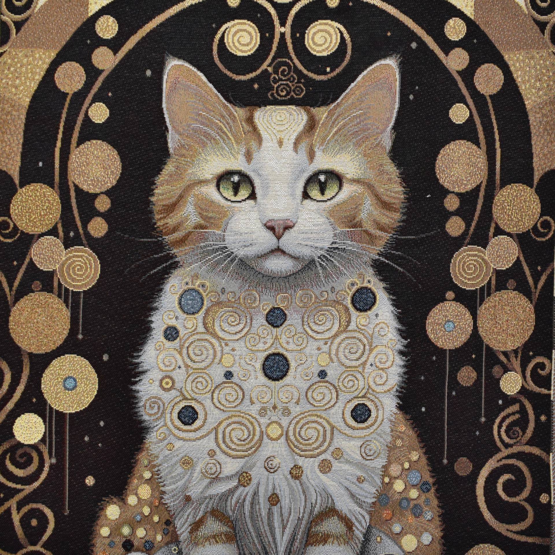 Dekostoff Gobelinstoff Panel Mystic Cat, 46 x 46 cm von Stoffe Hemmers