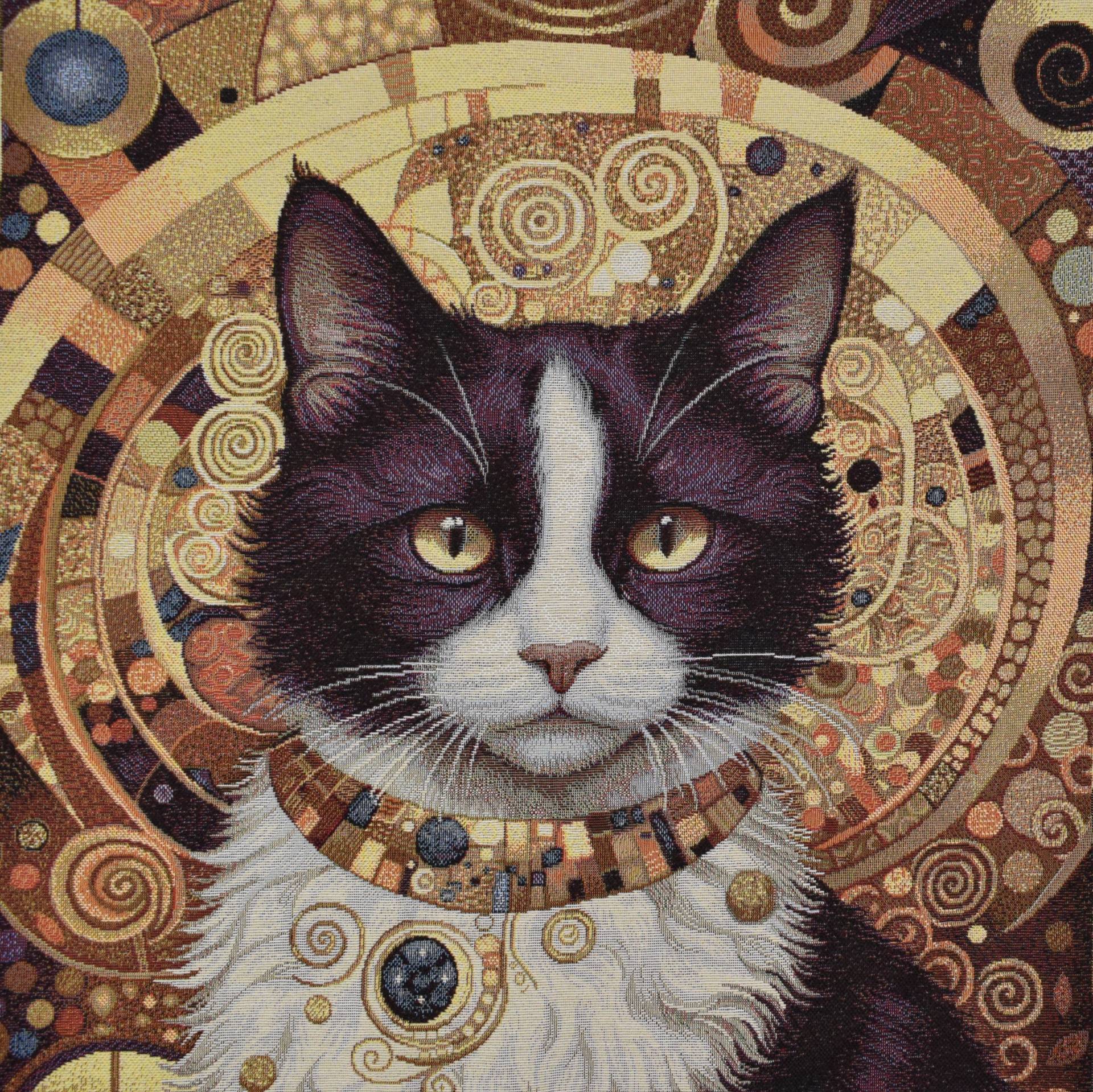 Dekostoff Gobelinstoff Panel Royal Cat, 46 x 46 cm von Stoffe Hemmers