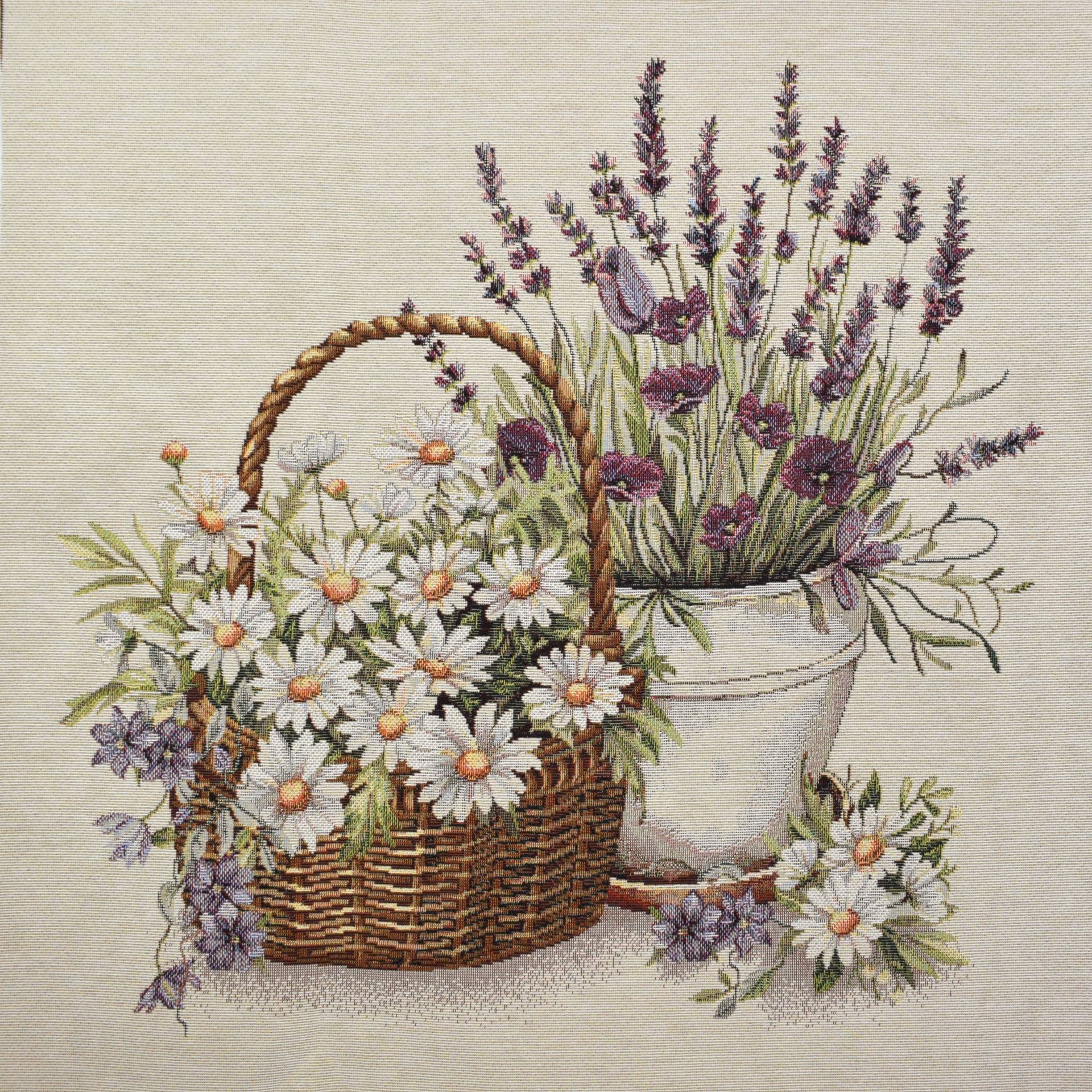 Dekostoff Gobelinstoff Panel Sommergarten, 46 x 46 cm von Stoffe Hemmers