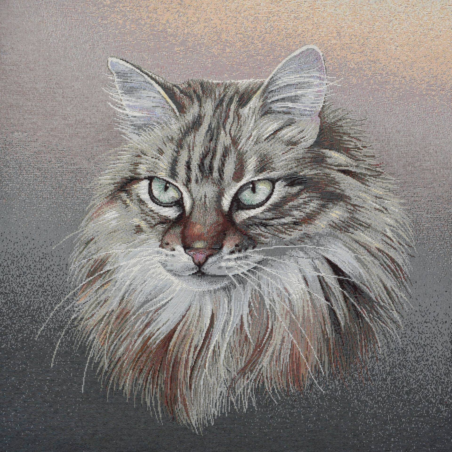 Dekostoff Gobelinstoff Panel Waldkatze, 46 x 46 cm von Stoffe Hemmers