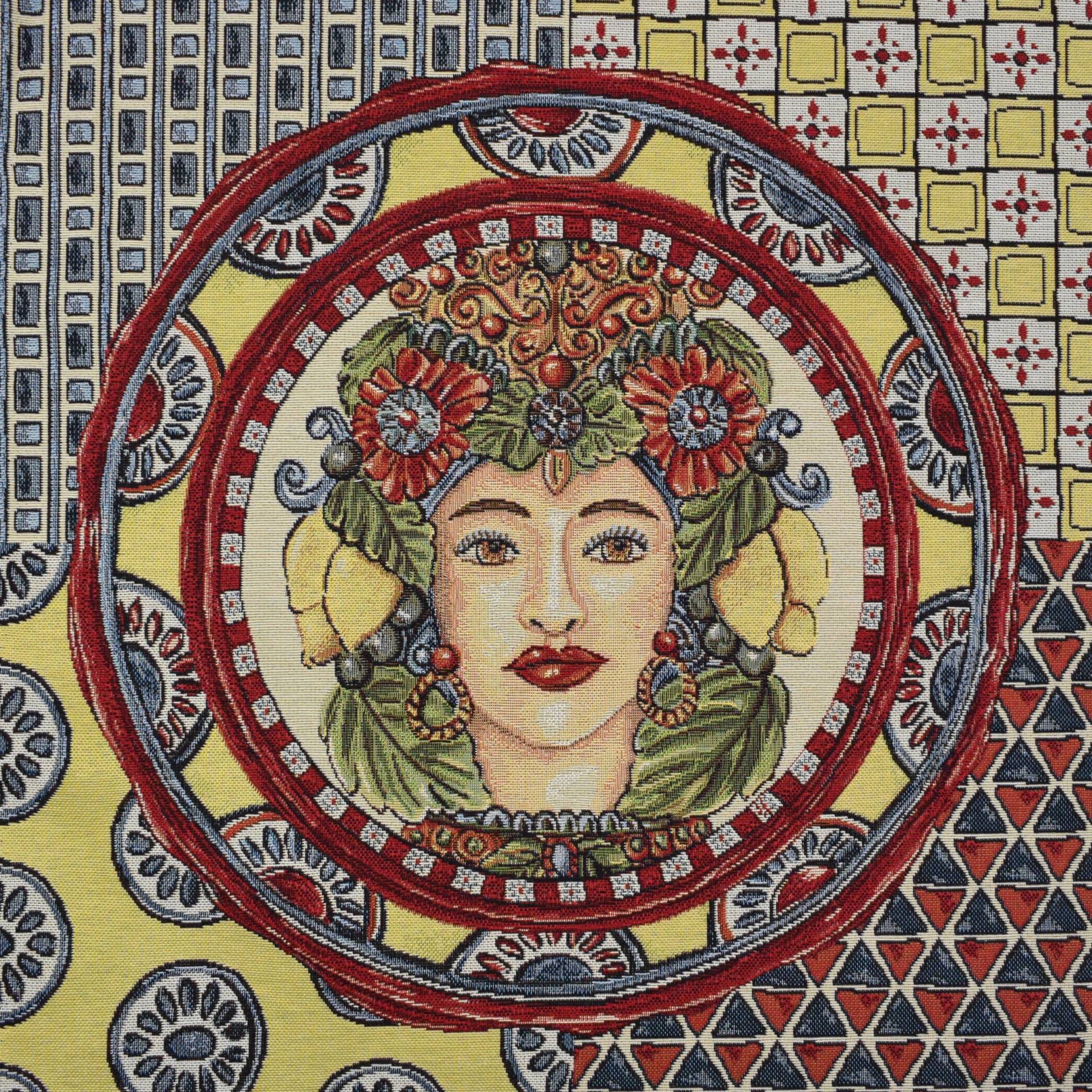 Dekostoff Gobelinstoff Sicilian Art Panel, 46 x 46 cm von Stoffe Hemmers