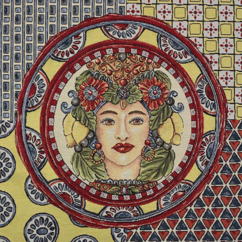 Dekostoff Gobelinstoff Sicilian Art Panel, 46 x 46 cm von Stoffe Hemmers
