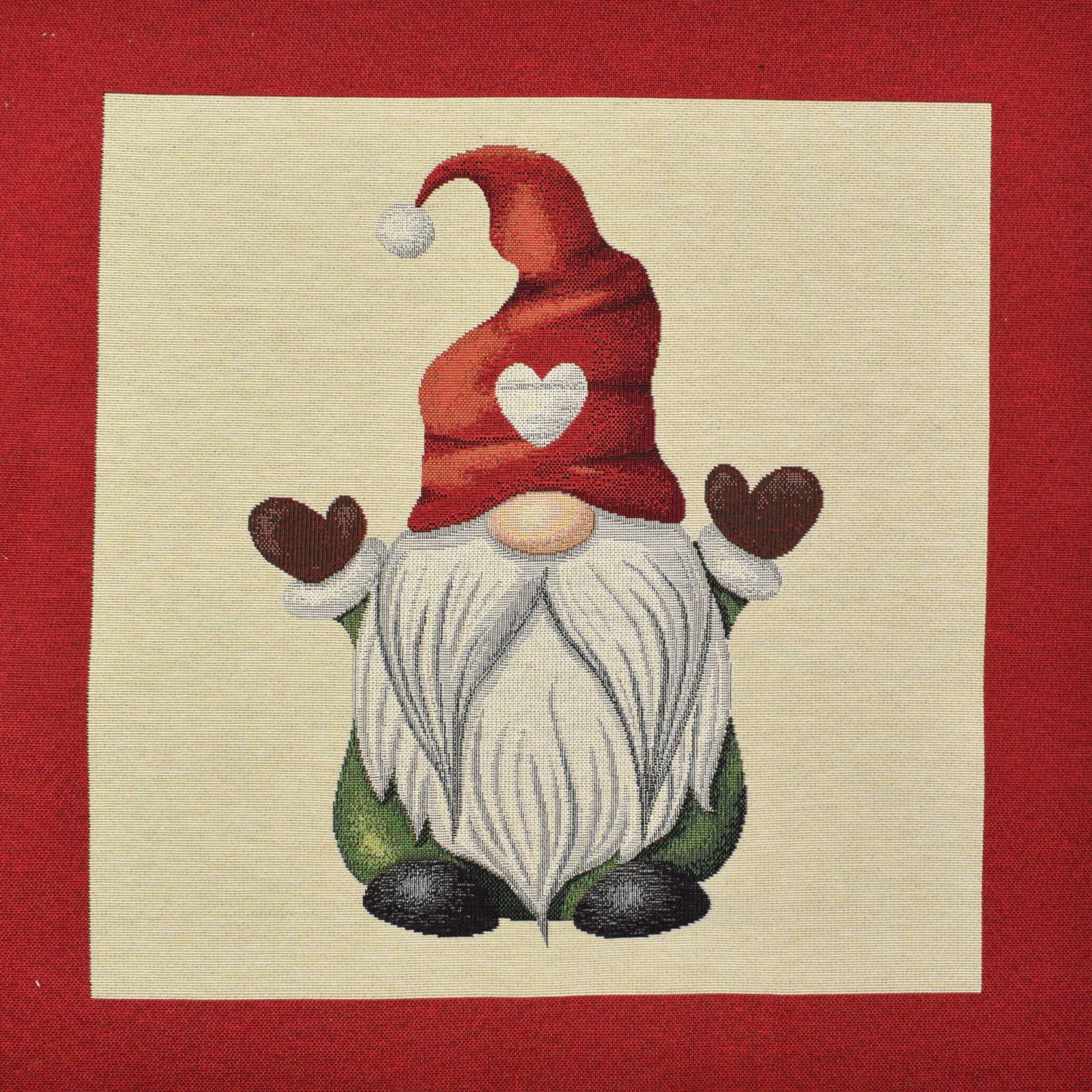 Dekostoff Gobelinstoff Tomte joyful Wishes Panel, 46 x 46 cm von Stoffe Hemmers