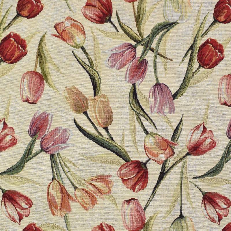 Dekostoff Gobelinstoff Tulips, beige von Stoffe Hemmers