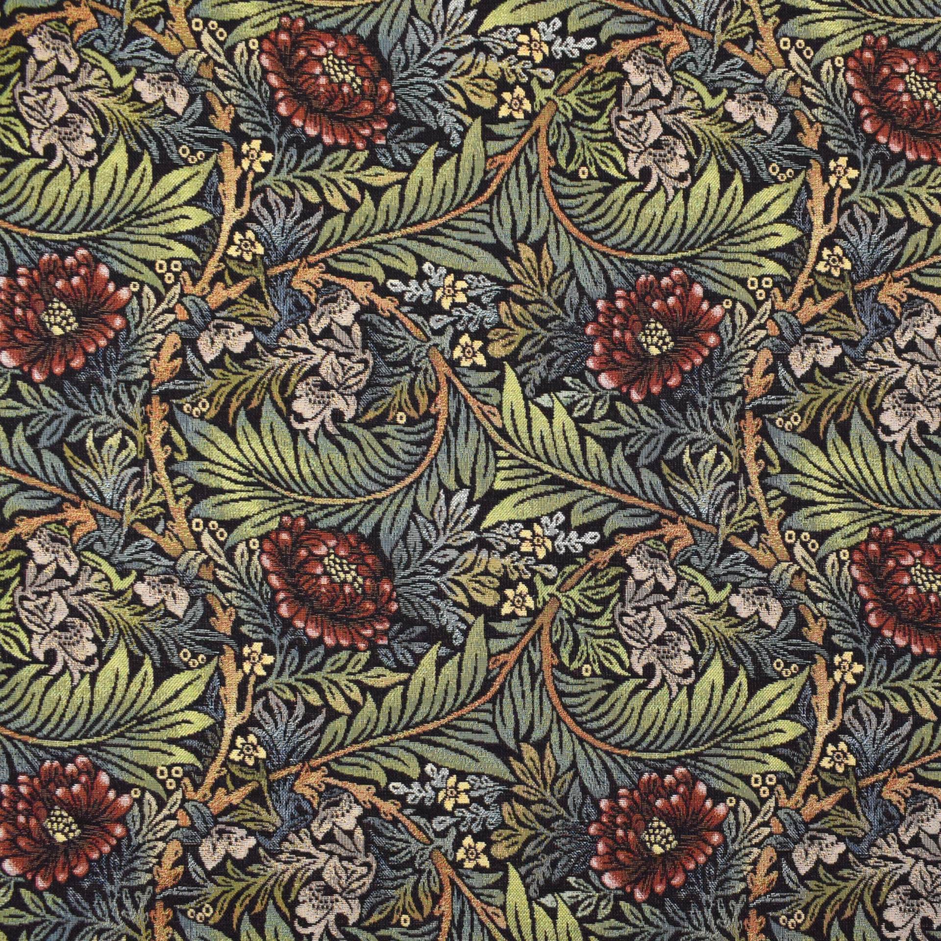 Dekostoff Gobelinstoff Victorian Flowers, schwarz Dekostoff Gobelinstoff Victorian Flowers, schwarz von Stoffe Hemmers