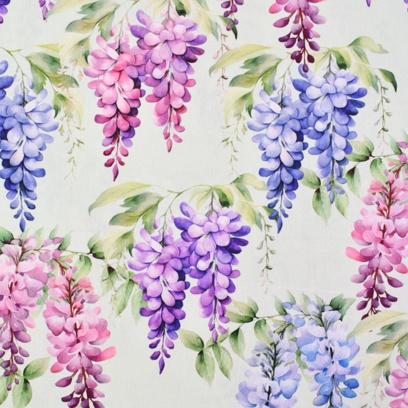 Dekostoff Halbpanama Blauregen, natur Dekostoff Halbpanama Blauregen, natur von Stoffe Hemmers