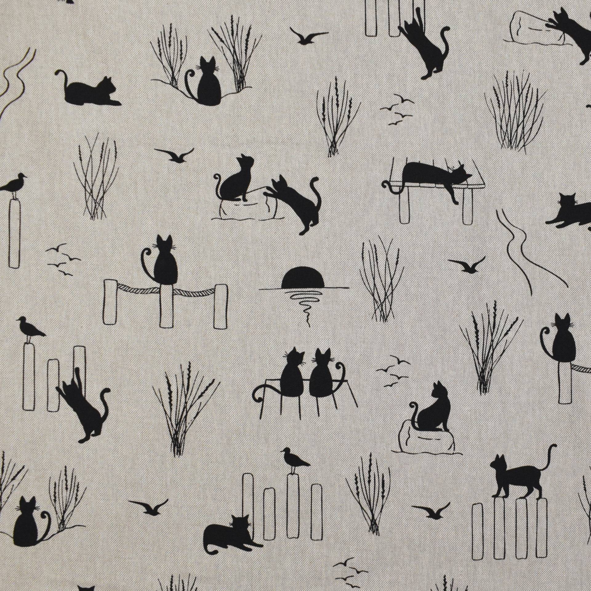 Dekostoff Halbpanama Cats Life von Stoffe Hemmers