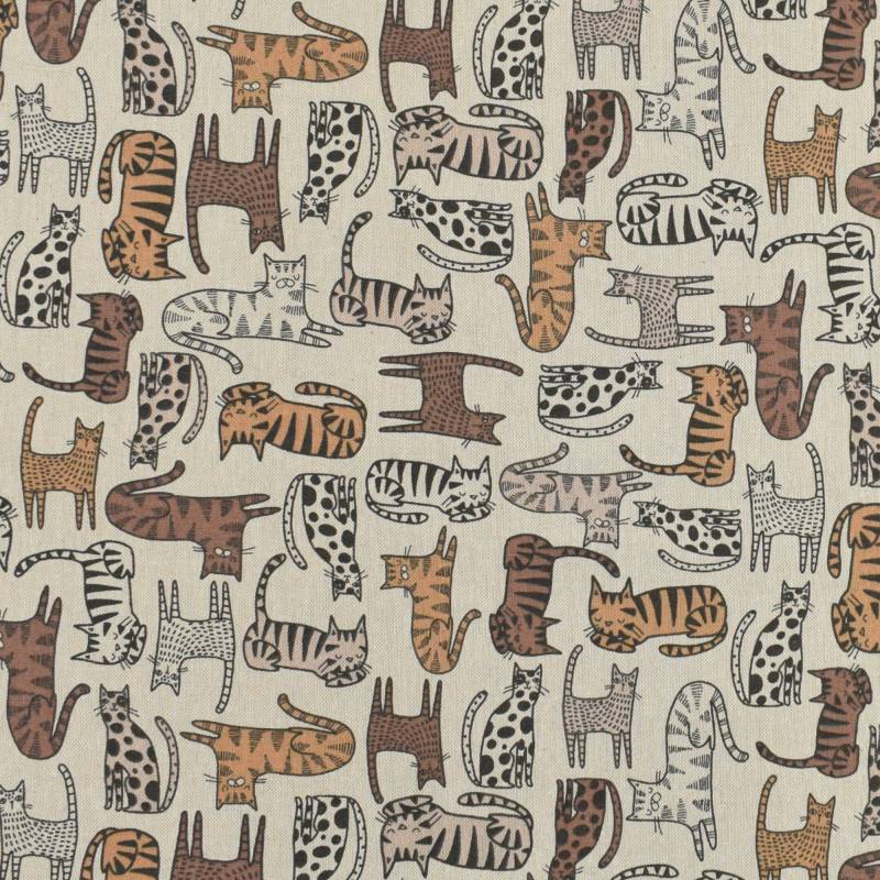 Dekostoff Halbpanama Comic Cats Dekostoff Halbpanama Comic Cats von Stoffe Hemmers