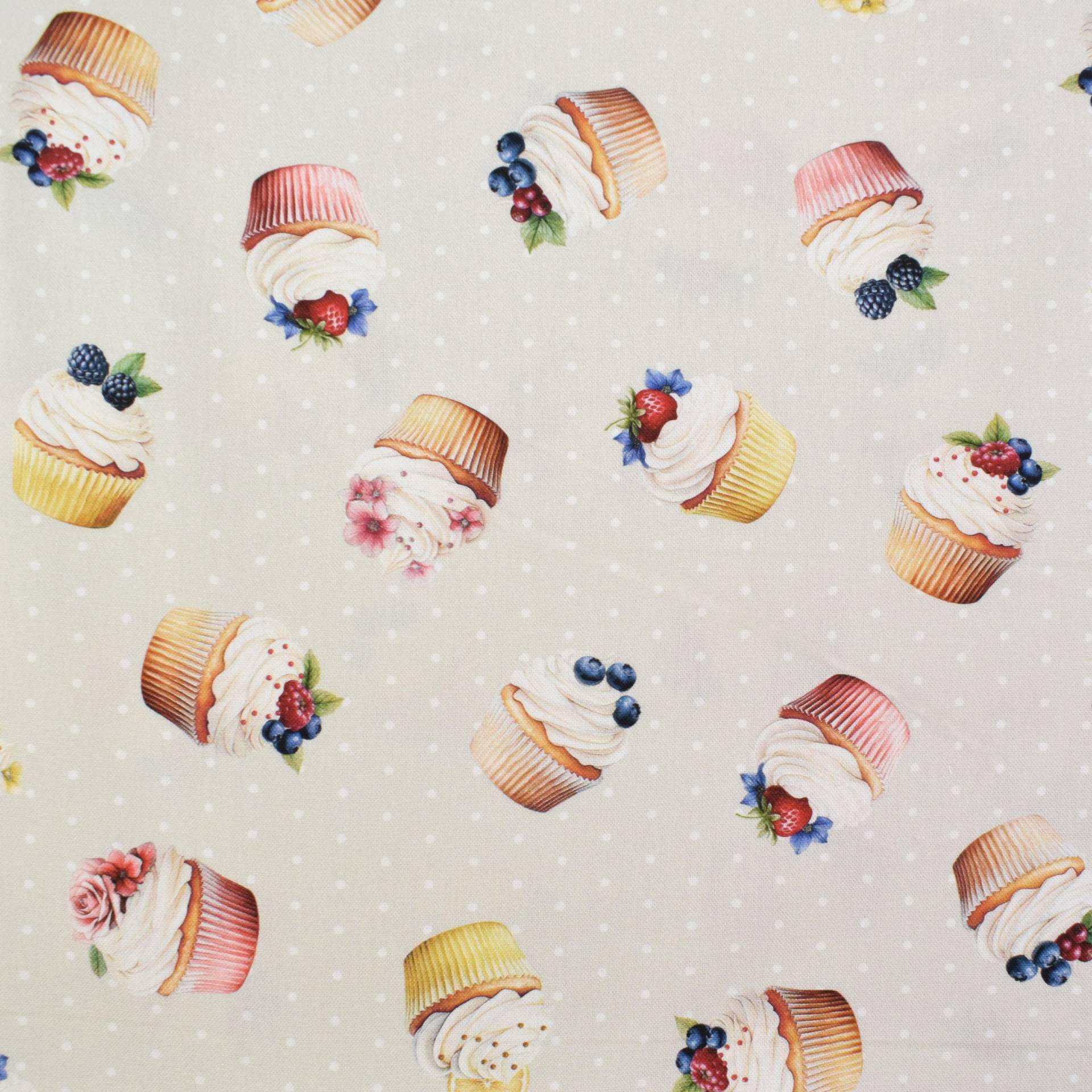 Dekostoff Halbpanama Cupcake, creme Dekostoff Halbpanama Cupcake, creme von Stoffe Hemmers