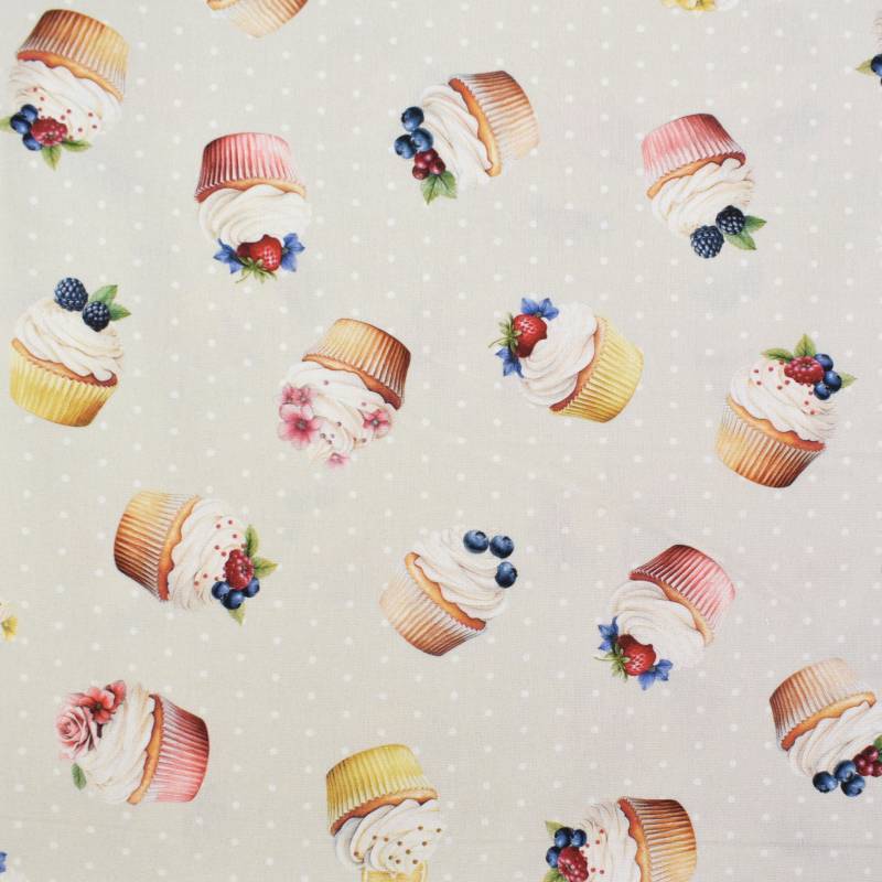 Dekostoff Halbpanama Cupcake, creme Dekostoff Halbpanama Cupcake, creme von Stoffe Hemmers