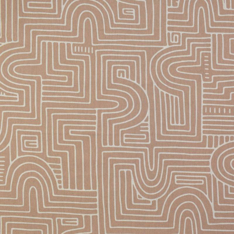 Dekostoff Halbpanama Curve Maze Line , hellbraun Dekostoff Halbpanama Curve Maze Line , hellbraun von Stoffe Hemmers