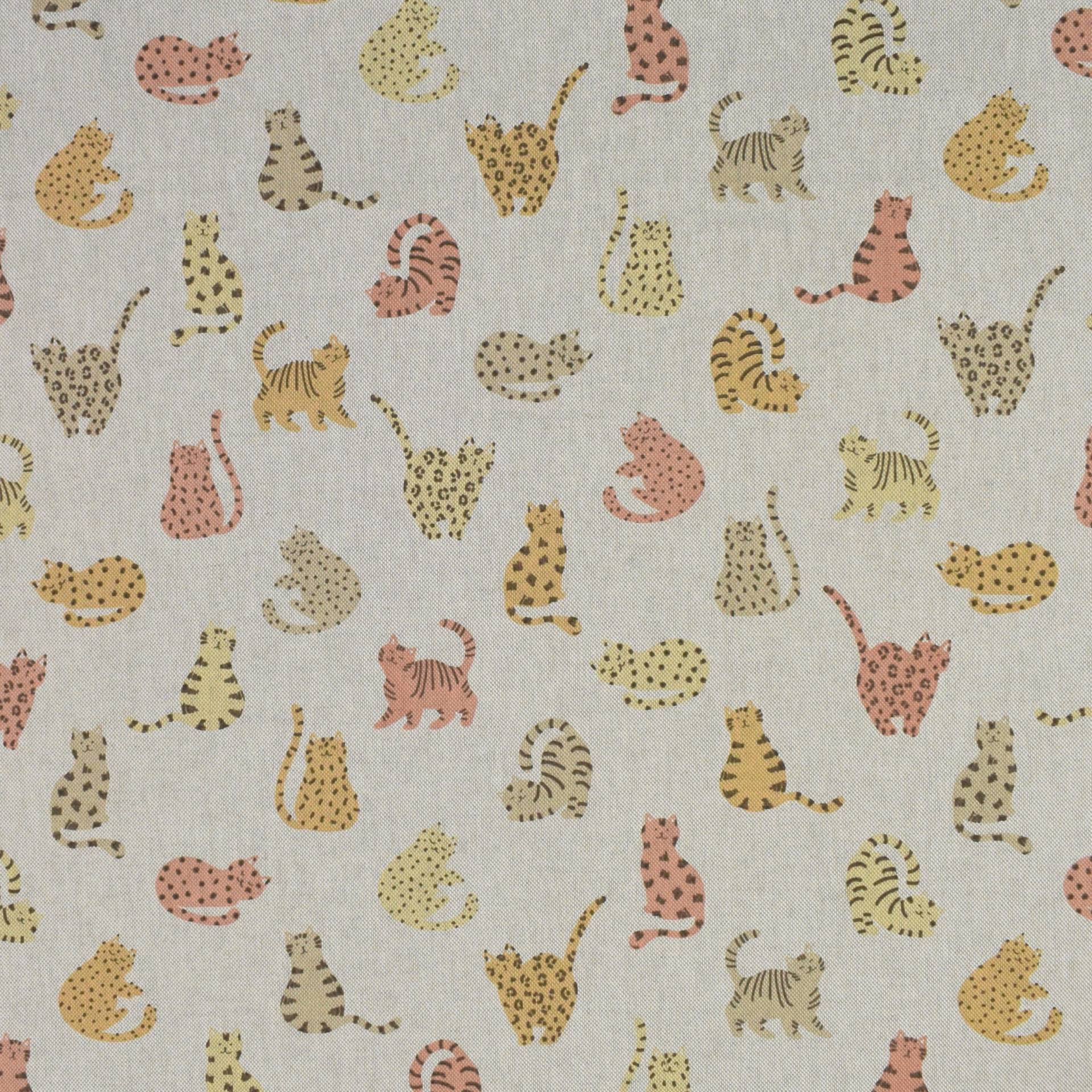 Dekostoff Halbpanama Cute Wild Cat von Stoffe Hemmers
