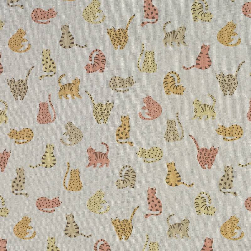 Dekostoff Halbpanama Cute Wild Cat von Stoffe Hemmers