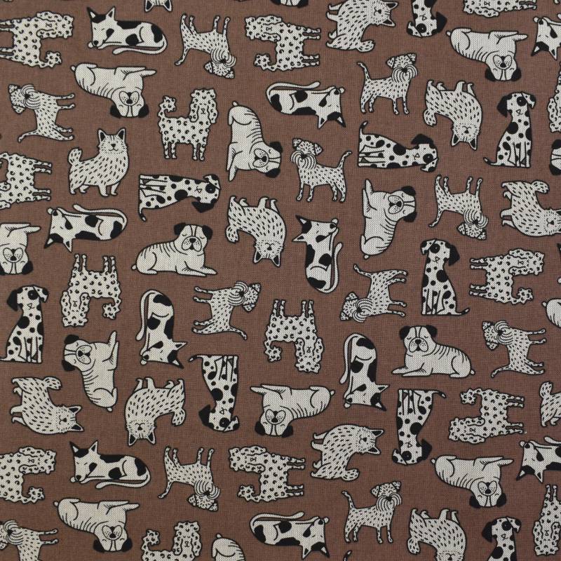 Dekostoff Halbpanama Dog Wildlife Art, braun Dekostoff Halbpanama Dog Wildlife Art, braun von Stoffe Hemmers