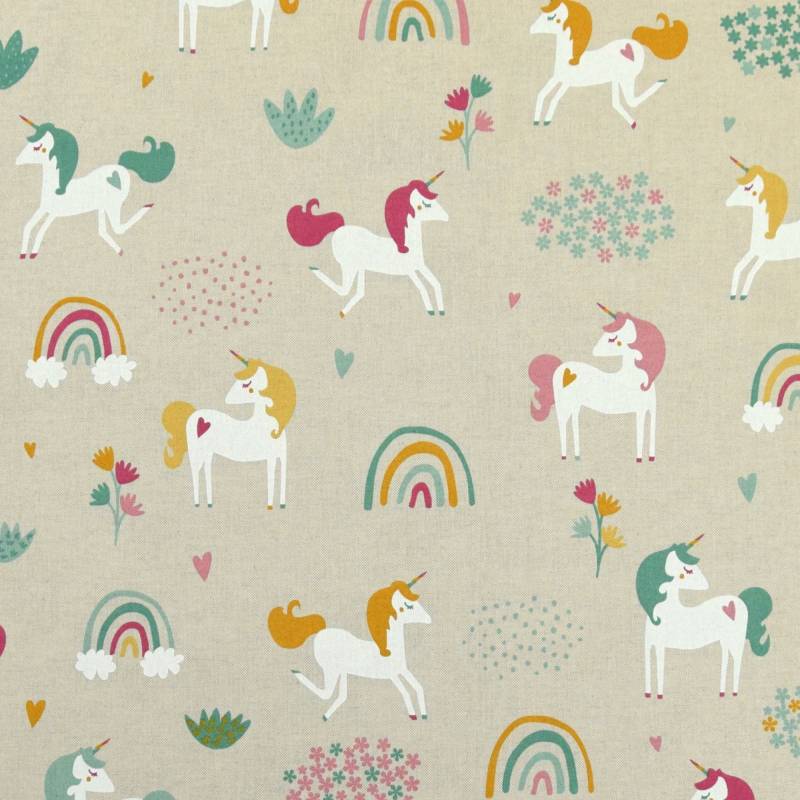 Dekostoff Halbpanama Einhörner Dekostoff Halbpanama Einhörner von Stoffe Hemmers