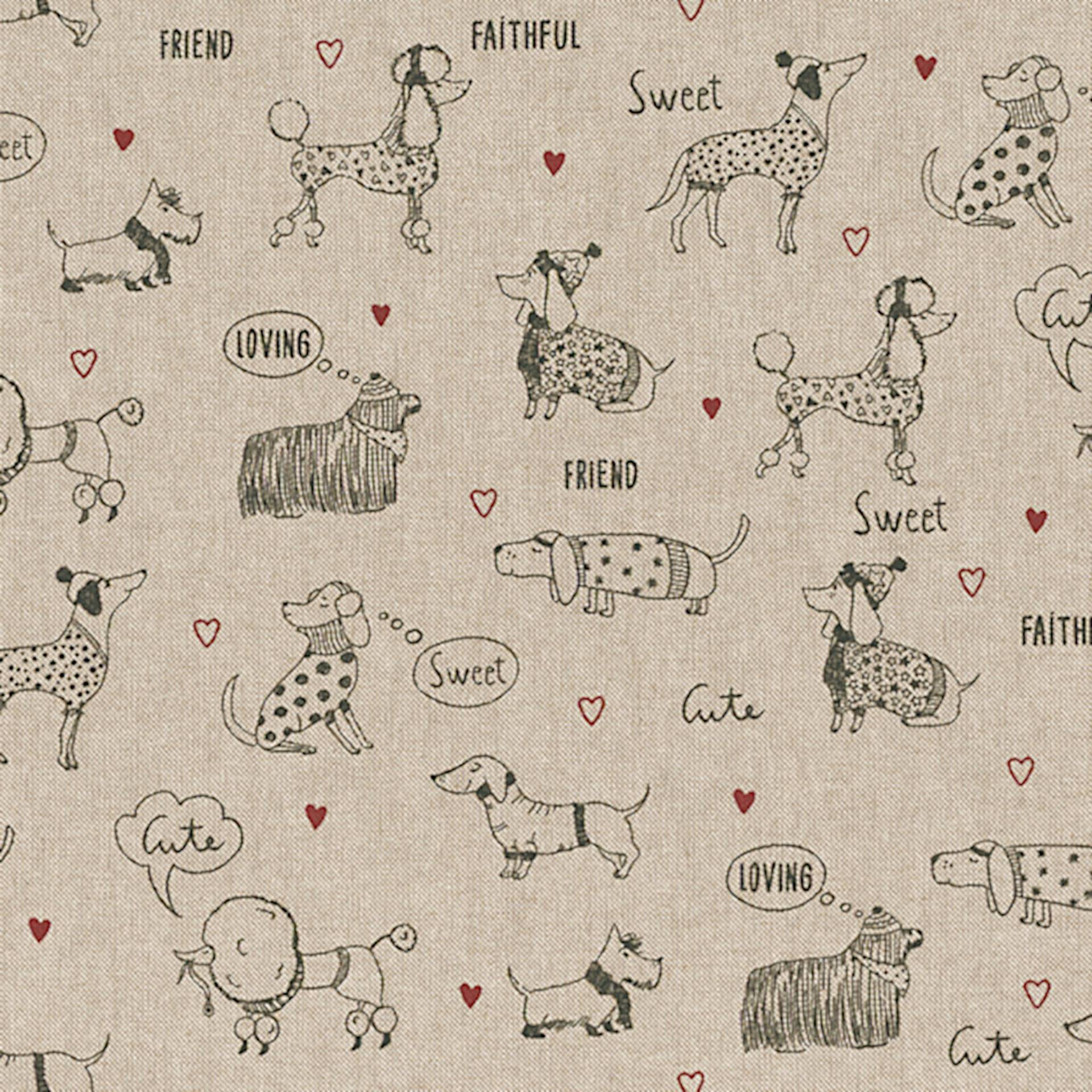 Dekostoff Halbpanama Fashion Dogs Dekostoff Halbpanama Fashion Dogs von Stoffe Hemmers