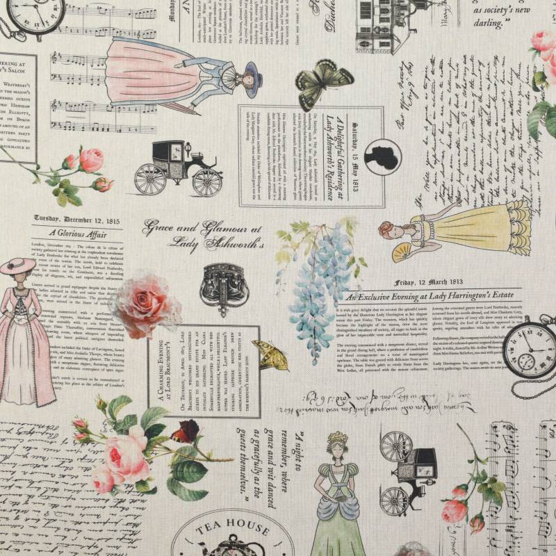 Dekostoff Halbpanama Fashion Newspaper Dekostoff Halbpanama Fashion Newspaper von Stoffe Hemmers