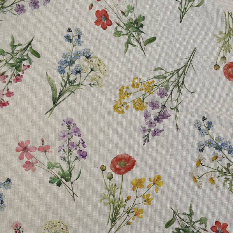 Dekostoff Halbpanama Floral Field von Stoffe Hemmers