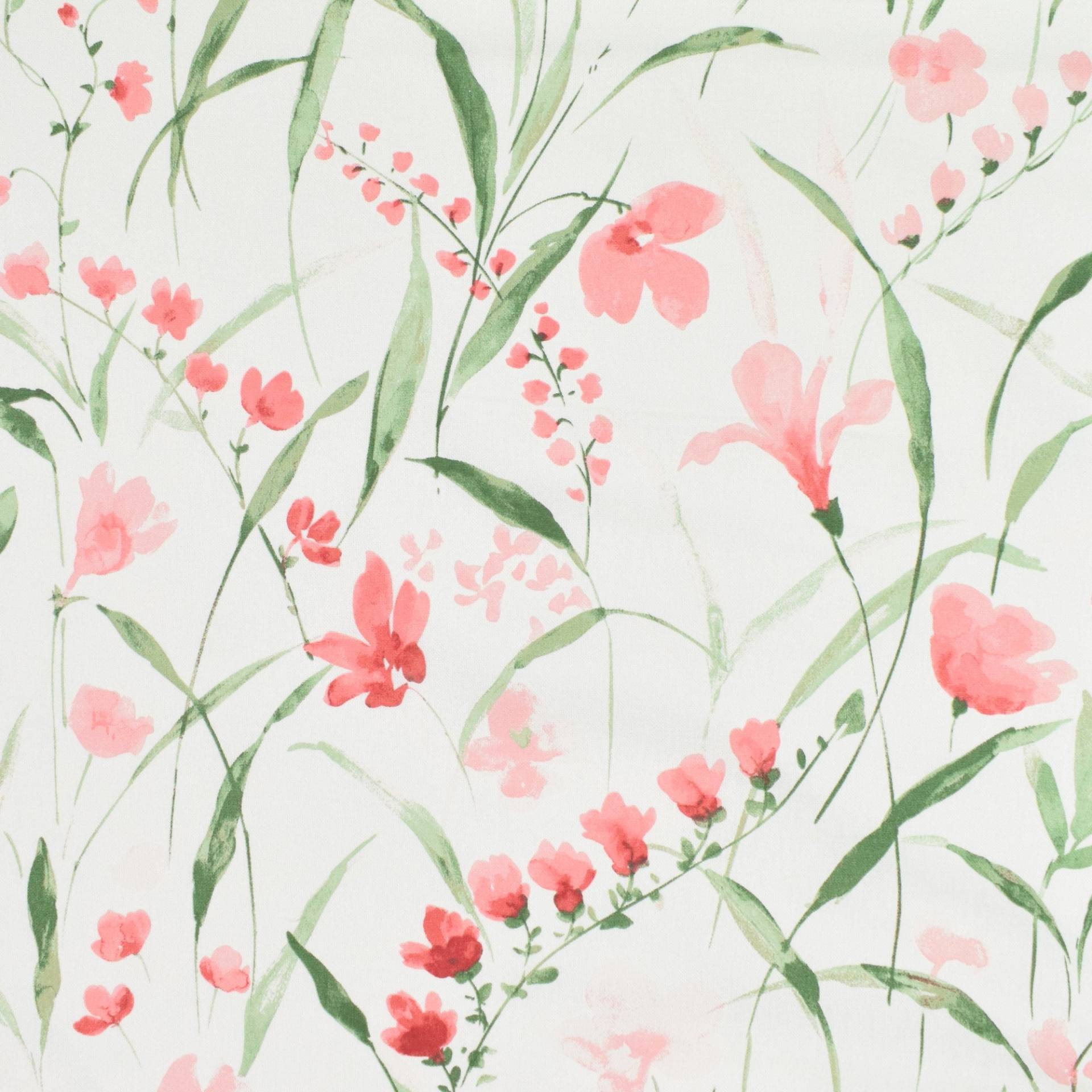 Dekostoff Halbpanama Floral Fresia, wollweiß Dekostoff Halbpanama Floral Fresia, wollweiß von Stoffe Hemmers