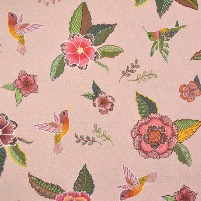 Dekostoff Halbpanama Floral Kolibri, altrosé Dekostoff Halbpanama Floral Kolibri, altrosé von Stoffe Hemmers